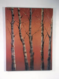 Signed Andy Warhol Style Modern Birch Tree Painting