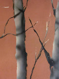 Signed Andy Warhol Style Modern Birch Tree Painting