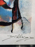 Signed Hand Colored Lithograph of Seated Abstract Women