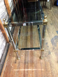 Striking Maison Jansen Style Chrome and Brass Accent Console