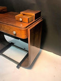 Stunning Paul Frankl Style Art Deco U-Base Wood and Nickeled Bronze Console