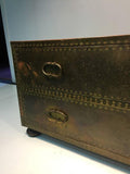Stunning Sarreid Brass Studded Chest of Drawers or Trunk