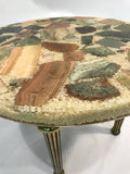 Unusual Italian Specimen Side or Accent Table with Stone Top and Brass Legs