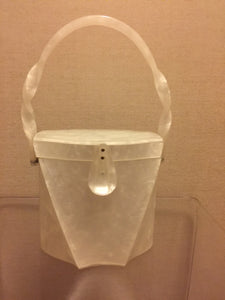 Wilardy Pearlized White Design Award 1957 Lucite Handbag