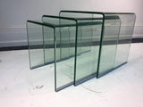 Wonderful Pair of Curved Glass Waterfall Nesting Tables by Angelo Cortesi
