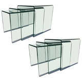 Wonderful Pair of Curved Glass Waterfall Nesting Tables by Angelo Cortesi